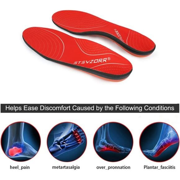 Arch Heavy Support Pain Relief Orthotics 210+ lbs Flat Foot Heel Pads Plantar - Picture 2 of 7